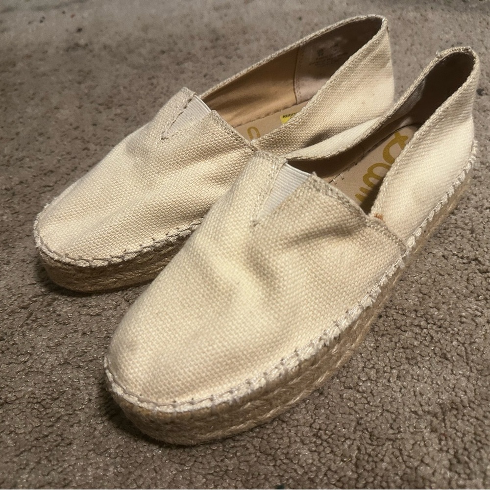 Cream Canvas Espadrille Flats